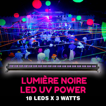 Lumière noire LED UV Power : 12 à 24 LEDs de 3 Watts