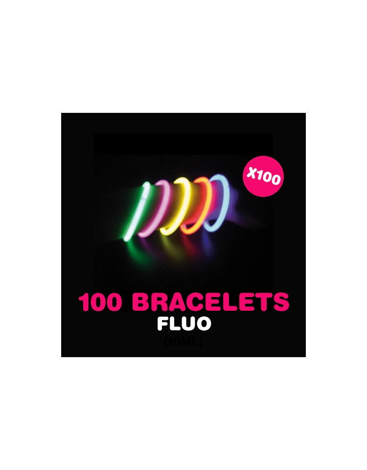 Bracelet Fluo : Lot de 100 Bracelets Lumineux