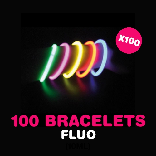 Bracelet Fluo, Bracelet Lumineux en lot de 100 - Couleur de Nuit